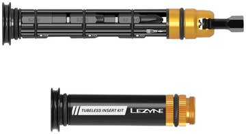 Lezyne Dual Insert Kit Bar-End Mount Multi Tool with Tubeless Plug Tool Black