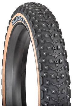 45NRTH Dillinger 5 26 x 4.6, Studded Fatbike Tire - 60tpi Tubeless Folding Tan Sidewall (258   Concave Carbide Studs)
