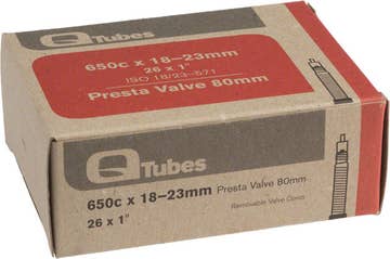 Q-Tubes 650c x 18-23mm 80mm Presta Valve Tube 92g